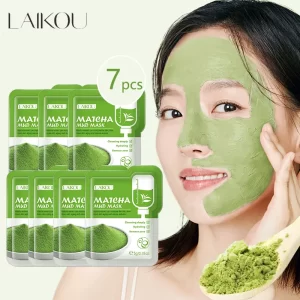 7pcs Matcha Green Clay Mud Night Facial Packs